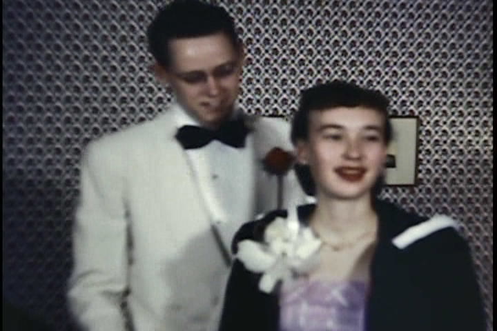 Theresa's parents in high school, ready for the dance