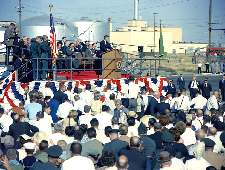 President Kennedy dedicates Hanford N Reactor, 9-23-1963, from Hanford website