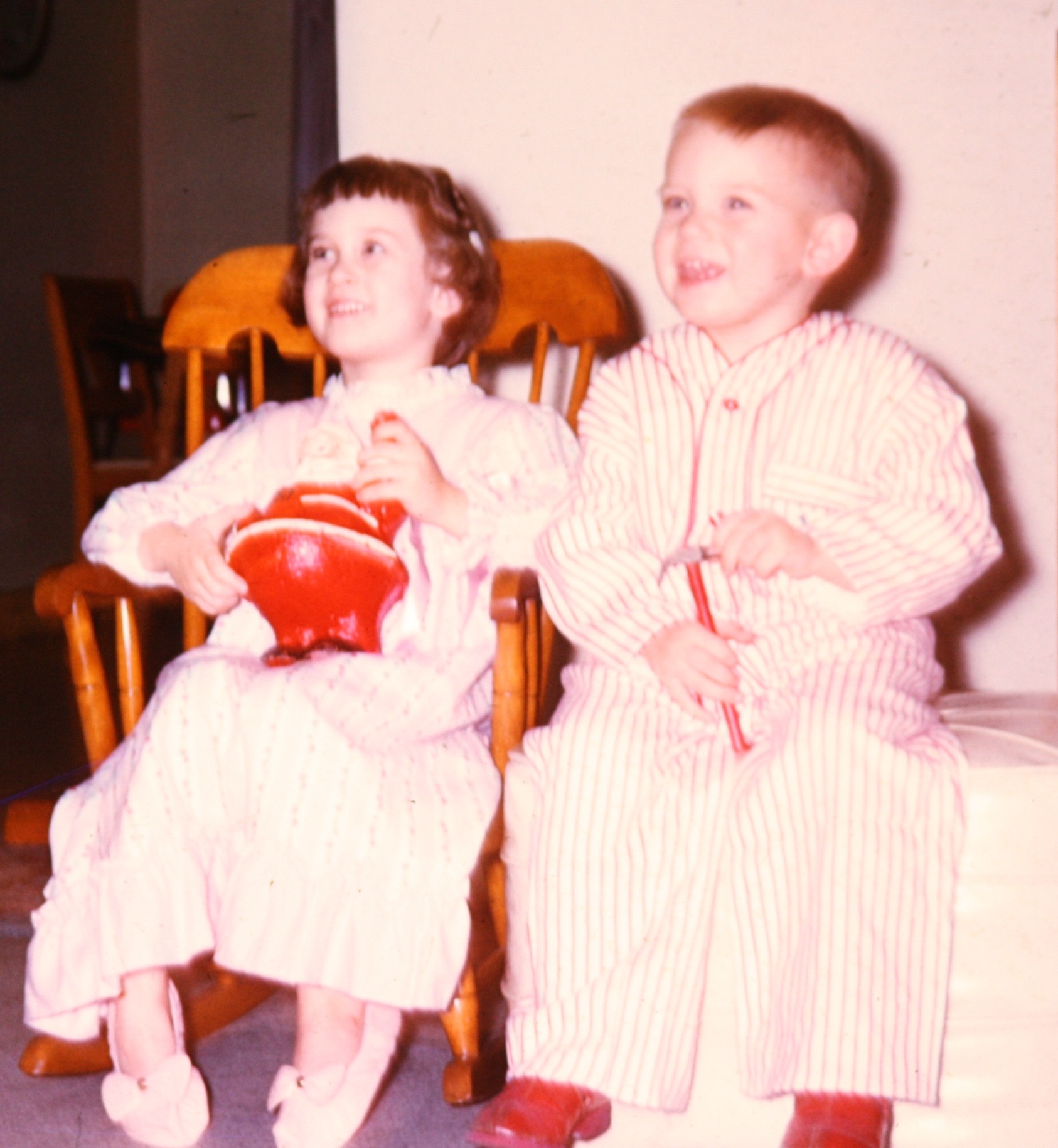 Posed with my brother in my rocking chair