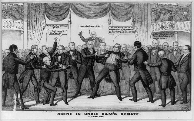 Foote/Benton fight in U.S. Senate. Picture from senate.gov