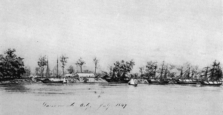 Sacramento Waterfront, July 1849