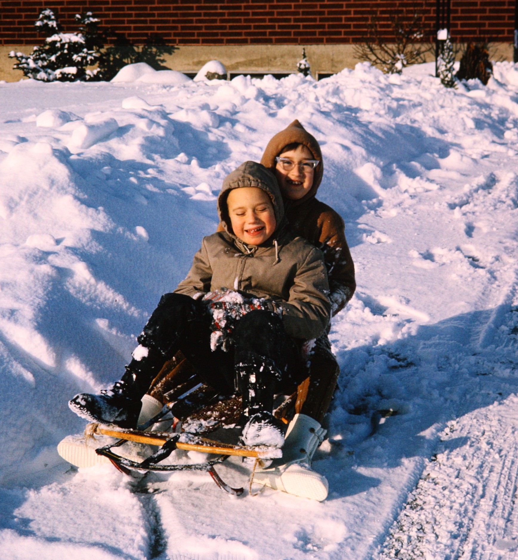 My brother and me in Richland, when it would have been nice to have a snow day