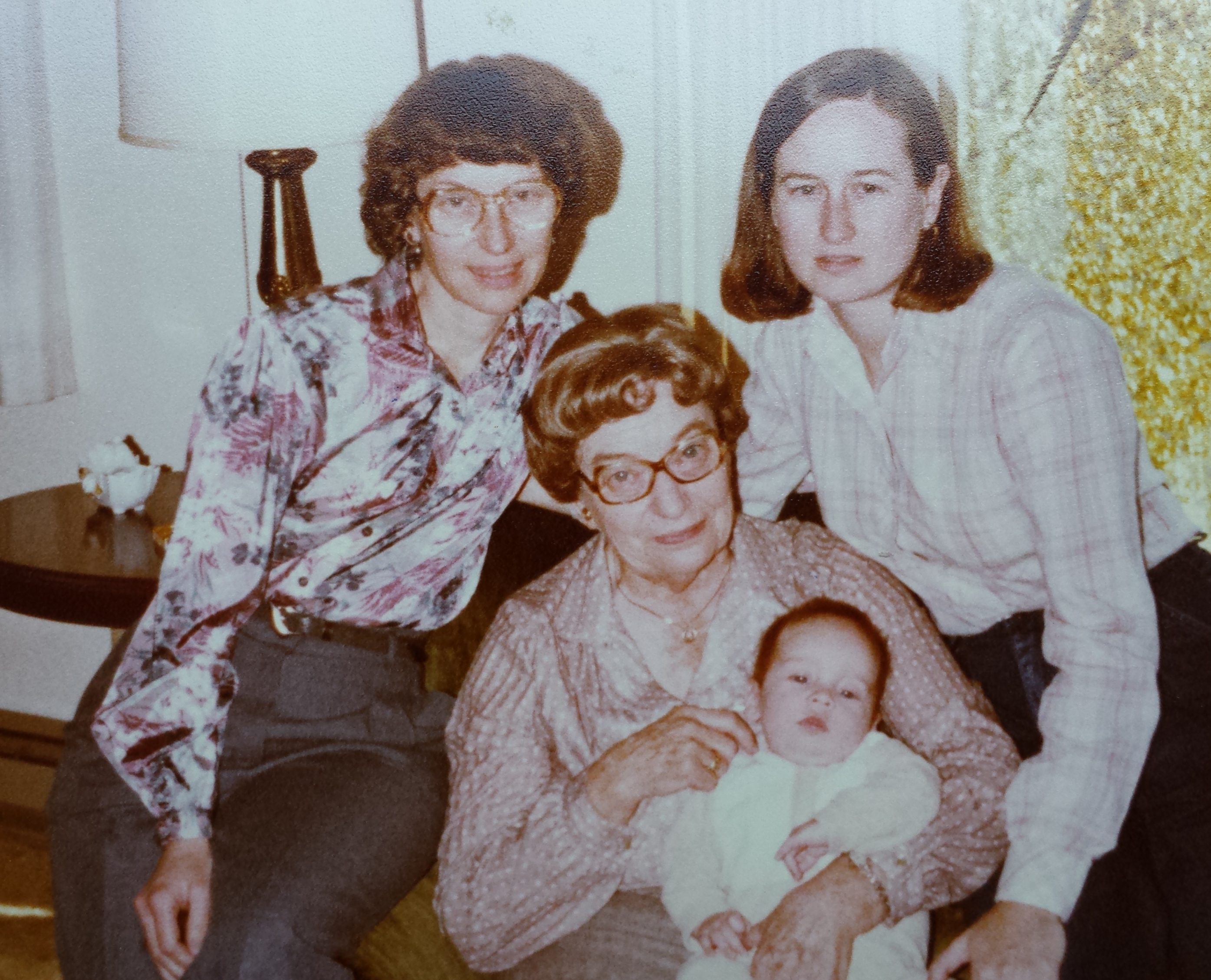 Four generations, with Nanny Winnie